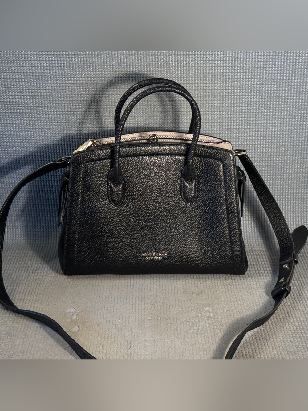 Kate Spade Knott Mini Satchel Black Pebbled Leather Purse